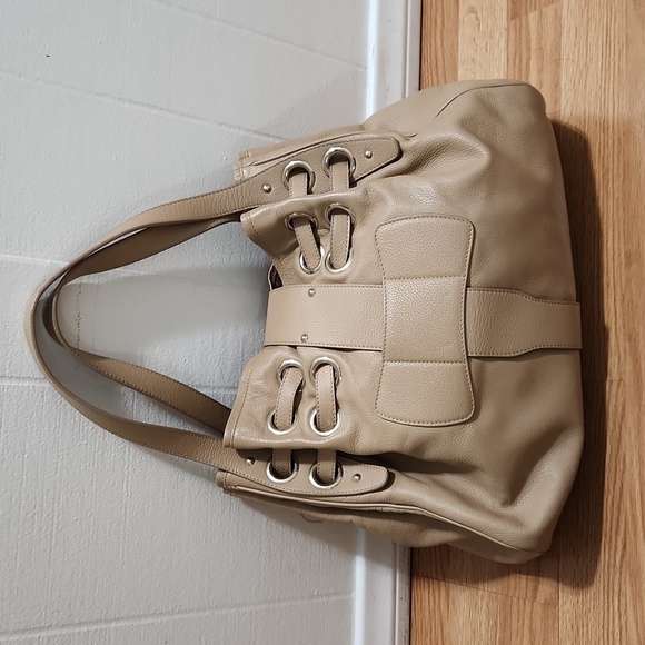 Jimmy Choo - Taupe Leather "Ramona" Shoulder Satchel - Picture 7 of 15